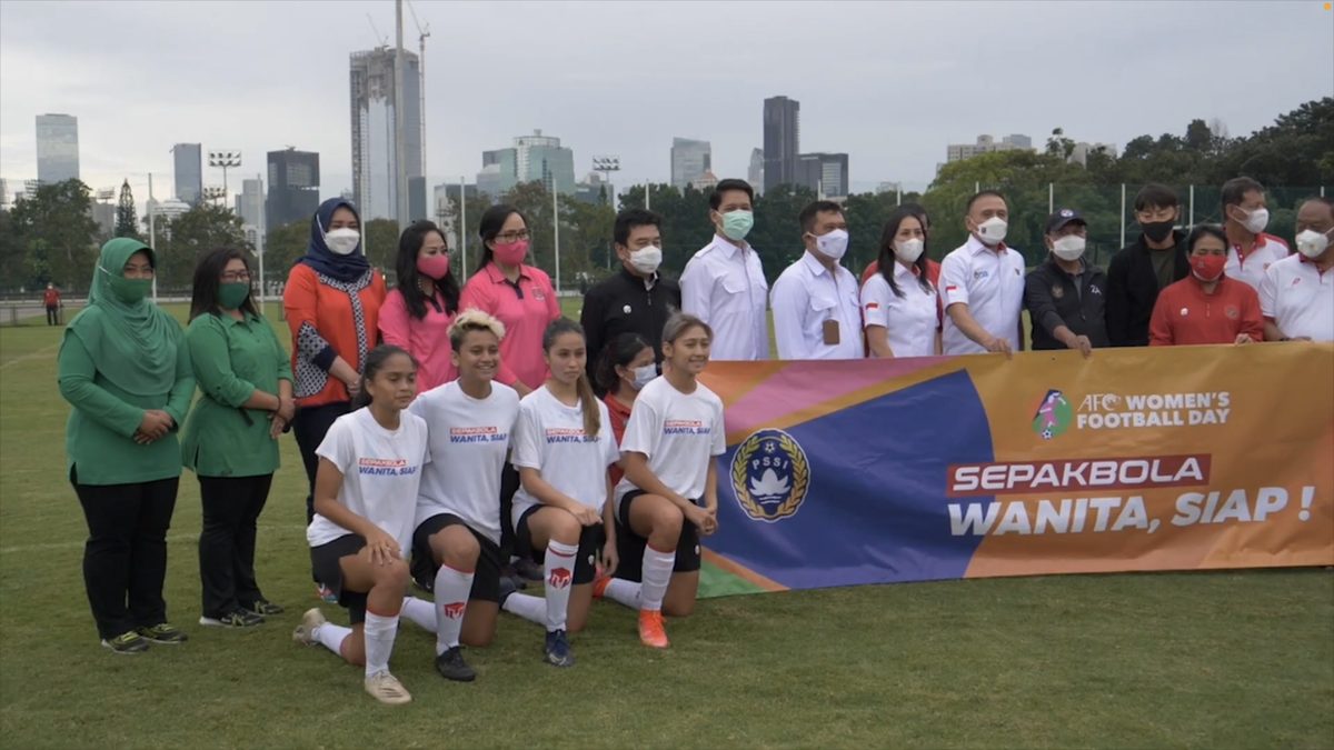 Foto arsip kegiatan Timnas Putri Indonesia pada Maret 2021, bukan pertandingan melawan Yordania.